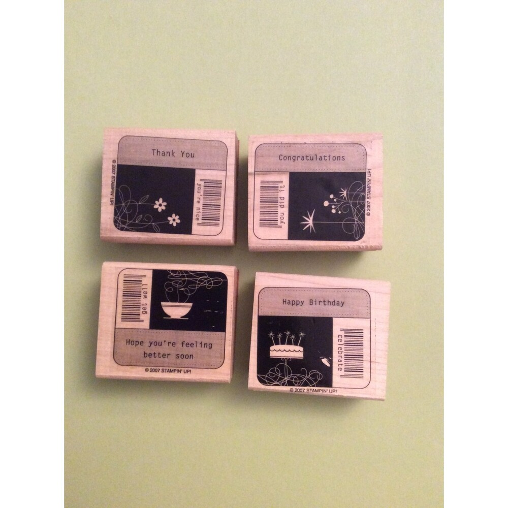 INVENTORY REDUCTION SALE. Stampin' Up! Best Bar Codes Set 4 Rubber Stamps B39